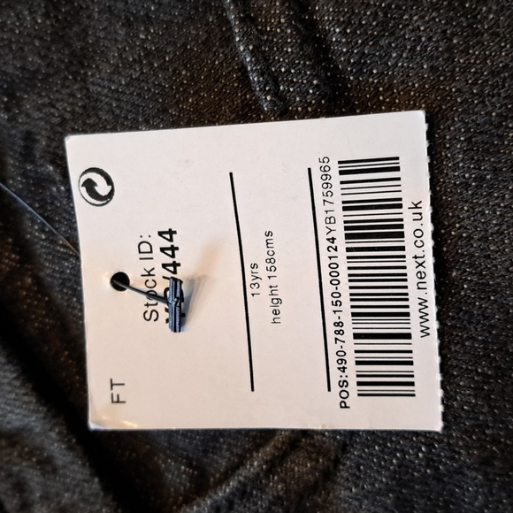 Next boys black distressed 13 years jeans, adjustable waist New - Picture 5 of 8